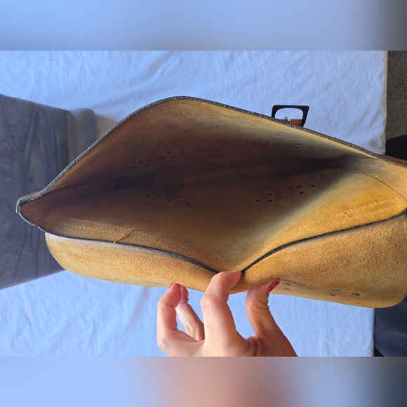 Vintage 1970 Levi Strauss Brown Leather Briefcase - Picture 4 of 4